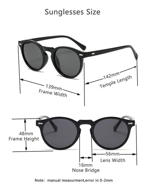 SJBNCai Retro Round Sunglasses for Women Men Polarized Vintage Style Round Sunglasses UV Protection Eyewear Outdoor
