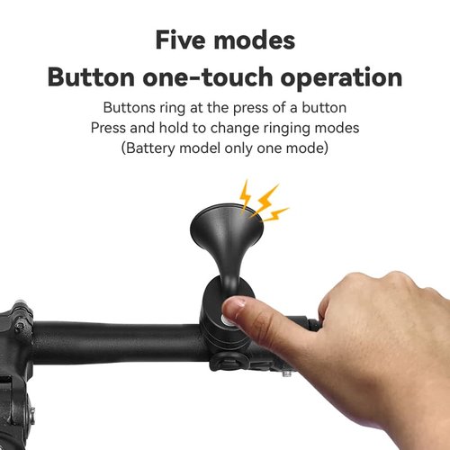 Bike Horn,120dB Bicycle Bells IPX4 Waterproof Bike Bell Operated Electric Horn for Mountain/Road Bike/Scooters Adult and Kids