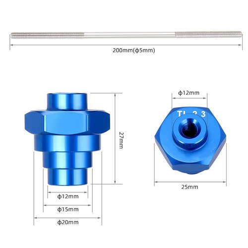 HOUSON bicycle thru axle adapter, bicycle truing stand bike thru axle adapter tool for 12/15/20mm freewheel bicycle, mountain bike, road bike