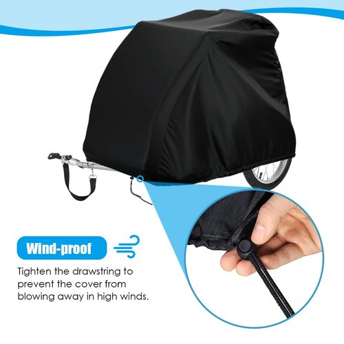 Gicov Bicycle Trailer Cover waterproof Bike Trailer Storage Cover with Adjustable Drawstring Pet Bike Trailer Protection Cover