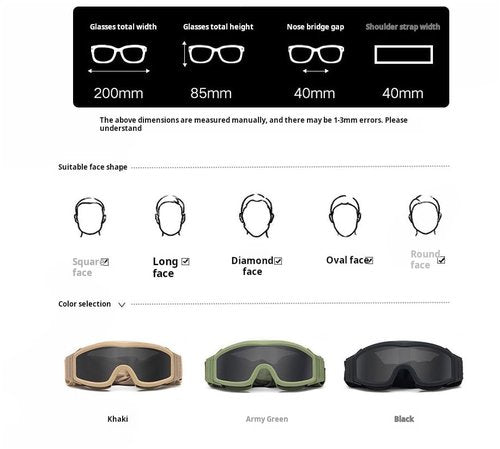 LEJUNJIE Airsoft Goggles, Tactical Safety Goggles Anti Fog Paintball Goggles with 3 Interchangeable lens Hunting Cycling
