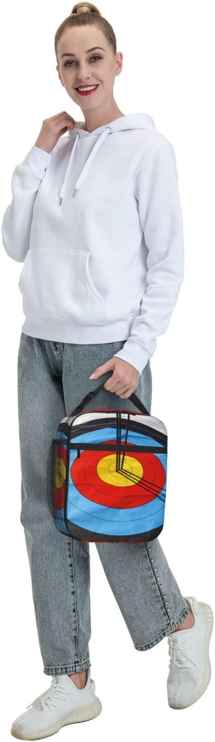Arrow Target Archery Fun Insulated Lunch Bag Reusable Cooler Lunch Box Portable Leakproof Thermal Container Tote Bags for Girls Boys School Travel