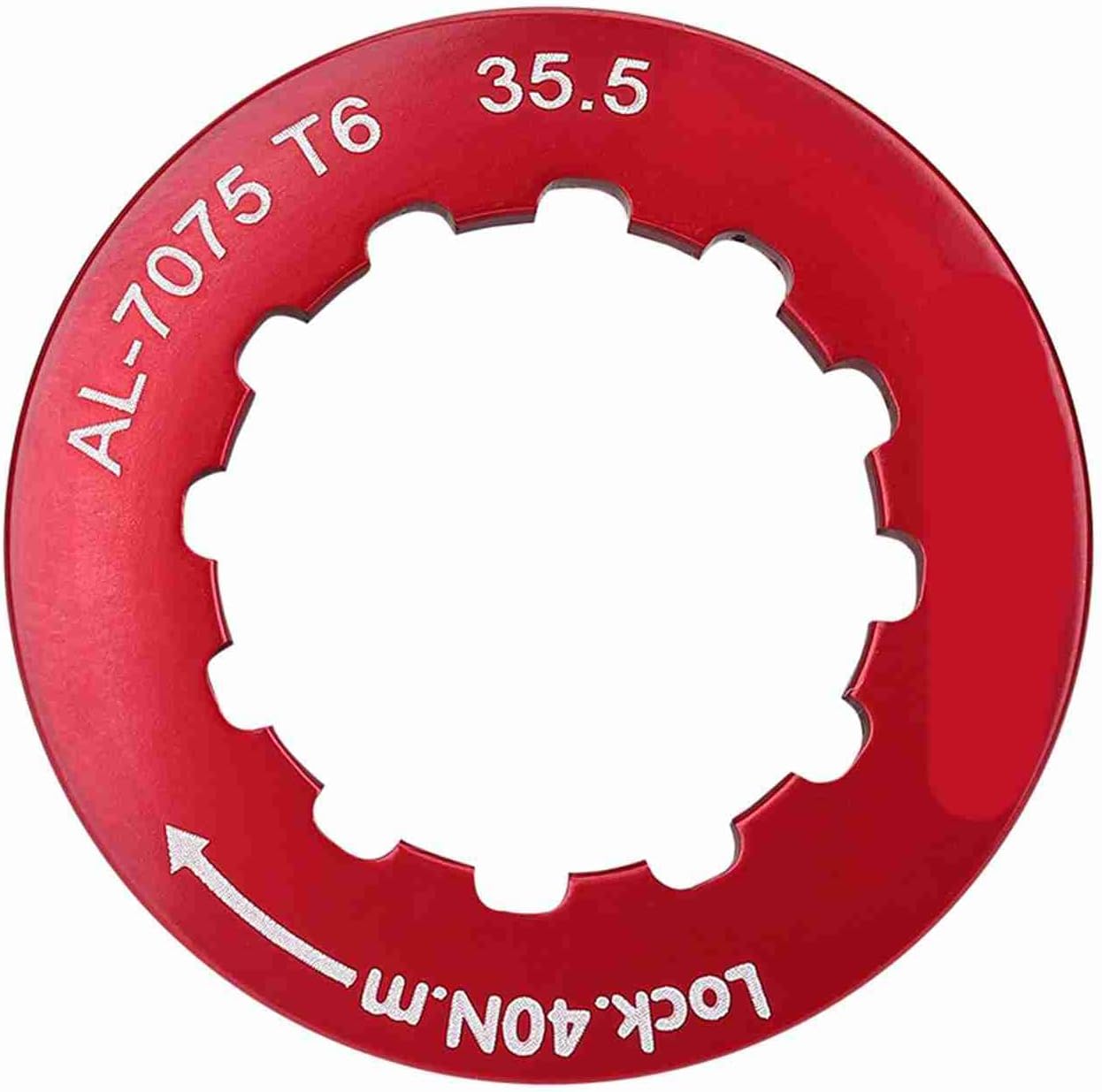 VGEBY Cassette Lockring, Cassette Lock Ring for 7-11 Speed Mountain Bike (Red) Cassette Lockring