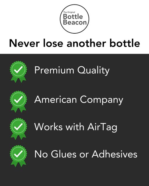 Bottle Beacon® Tracker Strap – Fits Stanley, Hydro Flask, Yeti & Nalgene | Durable Velcro Holder (Maroon)