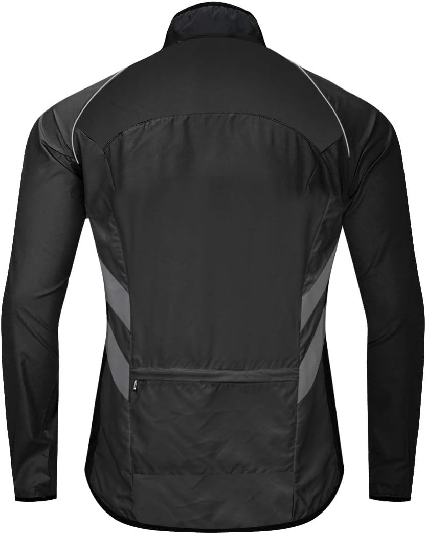 WOSAWE Men's High Visibility Cycling Wind Jacket Water Resistance Reflective Windbreaker