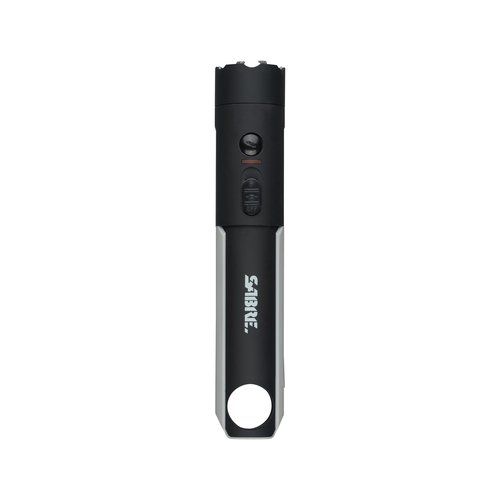 SABRE 2-in-1 Flashlight Design with Built-in Stun Gun, Powerful 1.76 µC Charge, 200 Lumen LED with 3 Modes; High, Low and Strobe, Rechargeable Battery, Hard Case and USB-C Charging Cord Included