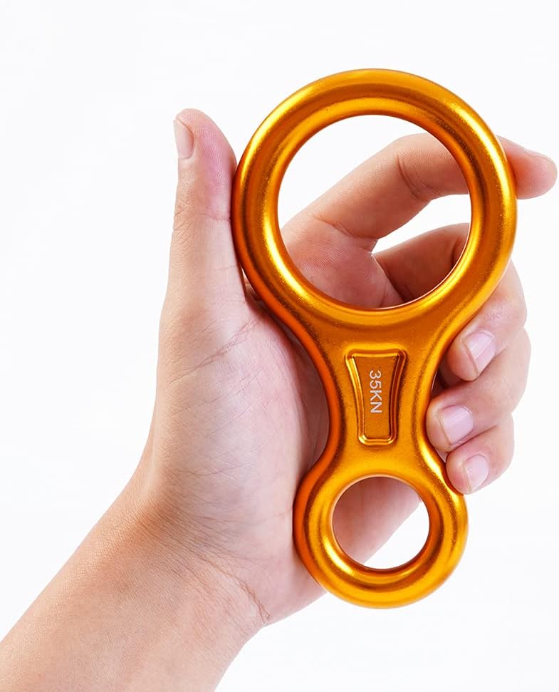 PROND Terminal 8 Descender, Climb Aluminum Figure 8 Descender Rigging Plate Heavy Duty, 35KN Aluminum Alloy Descender for Outdoor Climbing Rappel Gear Downhill Ring Equipment and Belay Device