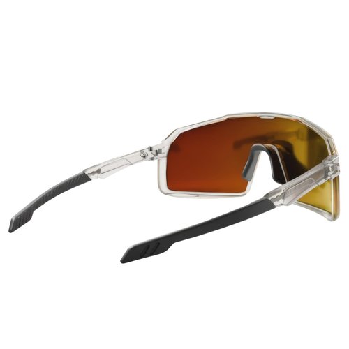 Collective Sunglasses - Polarized Sunglasses Men - UV Protection - Lightweight Sport Sunglasses (Frame (Clear) / Lens (Orange))