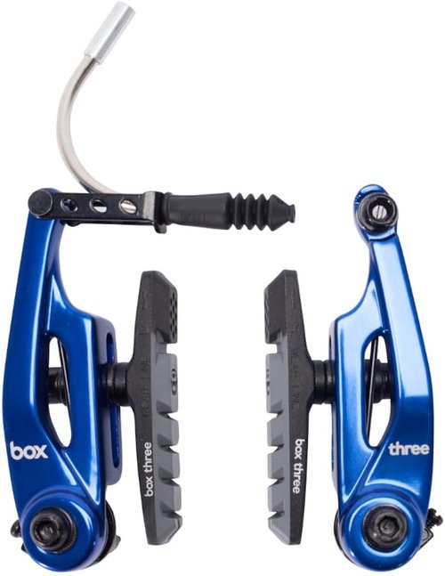 Box Three 108/85 Millimeters V Brakes with Brake Pad Adjustment, Phillips Head Tension Screw, 5mn Allen Key, and Air Flow Brake Shoes with Dual Compound Pads