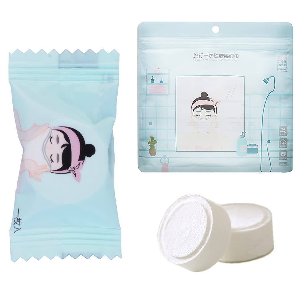 VanFn Disposable Towel, Compressed Towel, Mini Disposable Compressed Washcloth, Cotton Portable Disposable Compressed Towels Perfect for Travel, Home & Outdoor Activities, Nacai Series (50)
