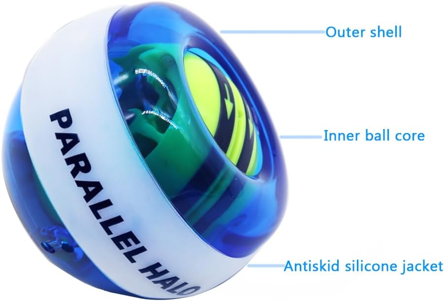 Power Wrist Ball AUTO Start Gyro Ball with LED Lights Forearm Exerciser Wrist Strengthener for Strengthening Muscle and Bones