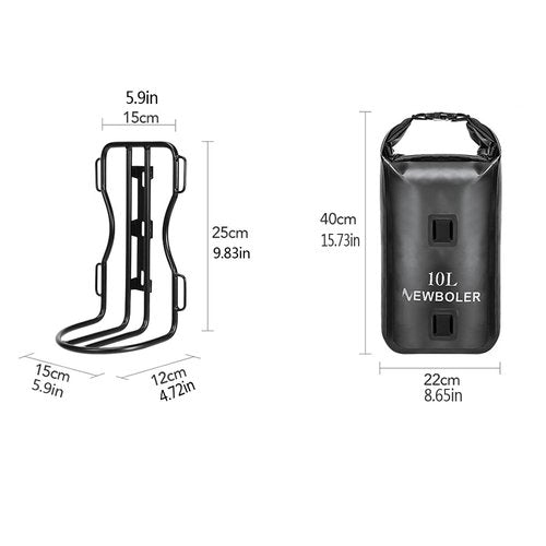 SOUUXIU 10L Bike Front Fork Bag Waterproof with Front Fork Racks 1Pack/2Packs, Lightweight Dry Bag Bicycle Fork Bags with Roll Opening Design for Mountain Bikes Road Bikes