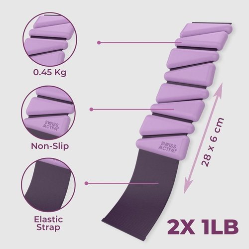 Swiss Activa+ S4.S XL Smart Hula Hoop with Wrist & Ankle Weight 1lb -Hula Hoop up to 22-49in - Wrist & Ankle Weight 1lb Set -Fitness for Women