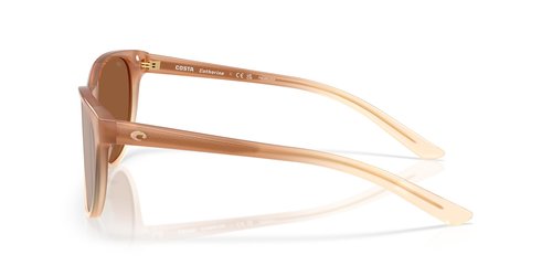Costa Del Mar Catherine Sunglasses, Sandbar/Copper Silver Mirrored Polarized 580G, 57 mm