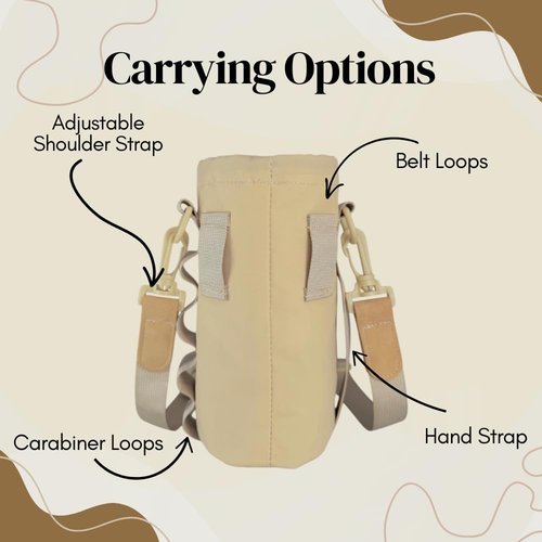 Water Bottle Holder Crossbody, Carrier Sling Bag with Phone Pocket and Key Hook Strap, Fits 24oz/32oz/40oz bottles, Adjustable Shoulder Strap, Belt Strap loops, For Hiking, Walking, Outdoor Activities