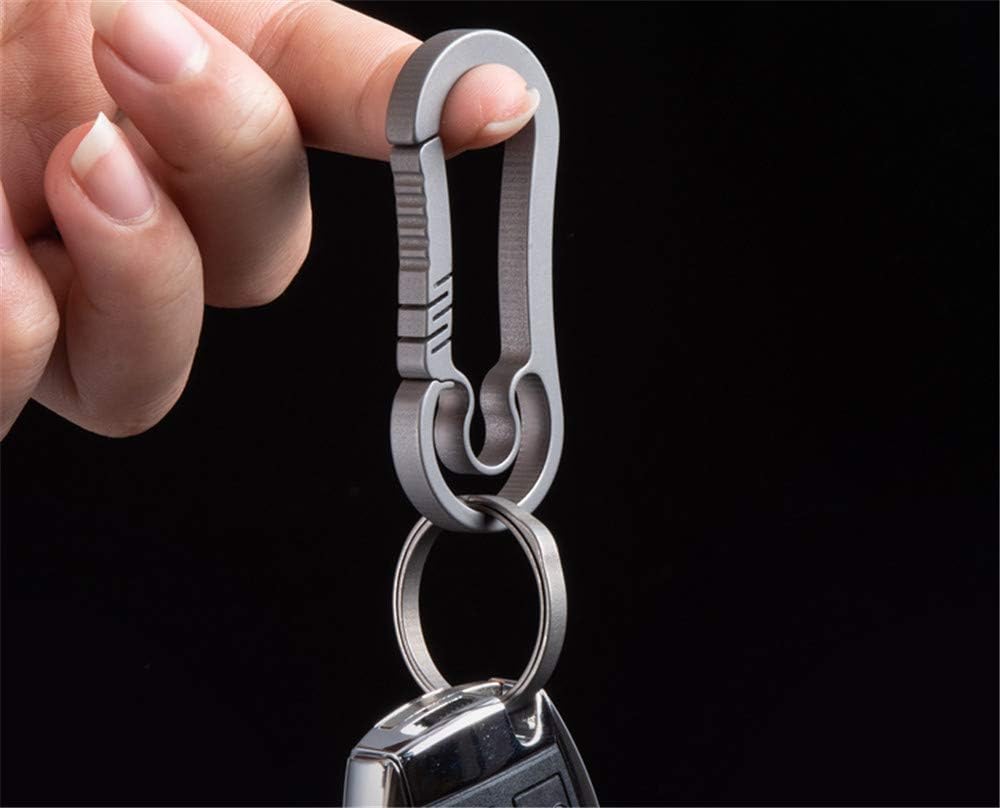 Ultralight Aviation Titanium Anti-Lost Keychain Carabiner Creative CNC Design Keychain 26mm Titanium Key Ring