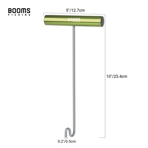 Booms Fishing R08 Green Fishing Hook Remover Tools Saltwater Dehooker Shark Hook Remover 10 inches