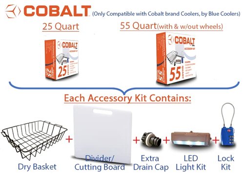 Cobalt 55 Quart White Roto Molded Cooler with Accessory Kit