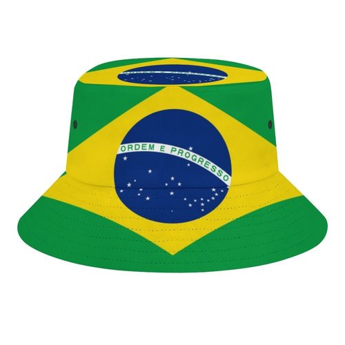 Soccer Brazil Hat Fisherman Bucket Hat, Summer Beach Sun Hat for Fans Gifts