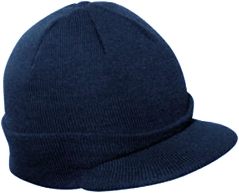 The Vintage Year Plain Sports Visor Billed Knit Radar Cuff Beanie