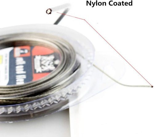 5LB-200LB 7 Strands Fishing Line Wire Leader Nylon Coated Stainless Steel Leader Wire with Crimps Sleeves