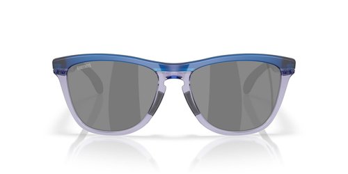 Oakley Men's OO9284 Frogskins Range Round Sunglasses, Matte Transparent Blue/Prizm Black, 55 mm