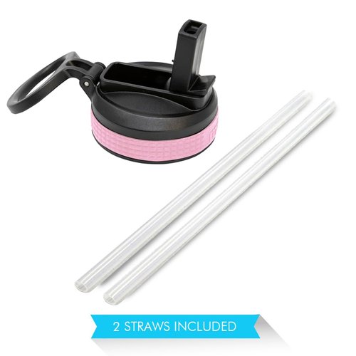 MIRA Straw Lid for Wide Mouth Bottles | Compatible with Multiple Sizes: 12 oz, 18 oz, 20 oz, 22 oz, 32 oz & 40 oz, Rose Pink