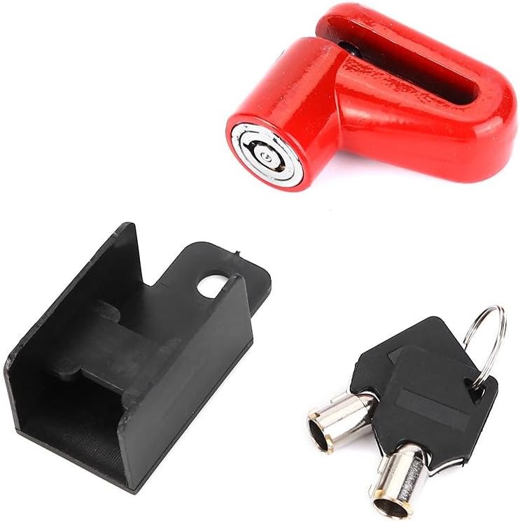 Tbest Disc Brake Lock Mini Anti-Theft Wheel Security Lock with Plastic Frame & Keys for Mountain Road MTB Bike Cycling Rotor Disc Brake Wheel Lock 3 Colors