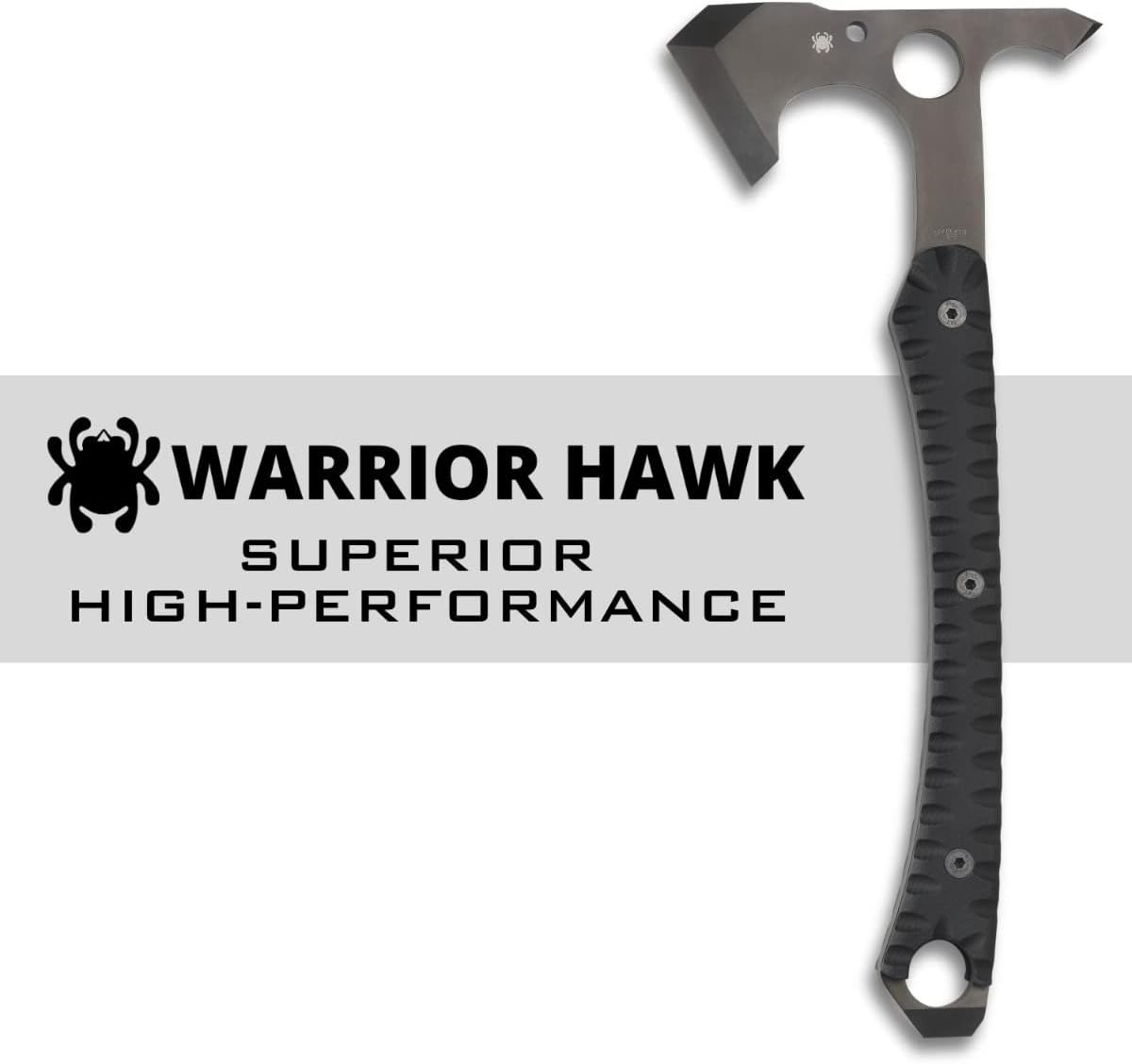 Spyderco Warrior Hawk Utility Tomahawk with Tough D2 Steel Head and 13.68" G-10 Scaled Handle - Includes Custom-Molded Boltaron Sheath and Padded Zipper Pouch - H03