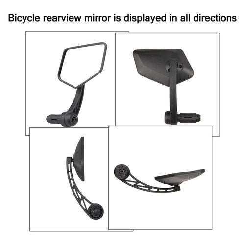 DRCKHROS 1 Pair Bike Mirror Handlebar end Mount Bicycle Mirrors E-Bike Mirrors, HD Glass Convex Mirror, Rotatable And Adjustable Wide Angle Rear View Shockproof Mirrors,Safe Cycling Bike Accessories.
