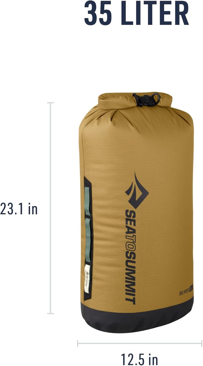 Sea to Summit Big River Dry Bag, Heavy-Duty Dry Storage, 35 Liter, Gold Brown