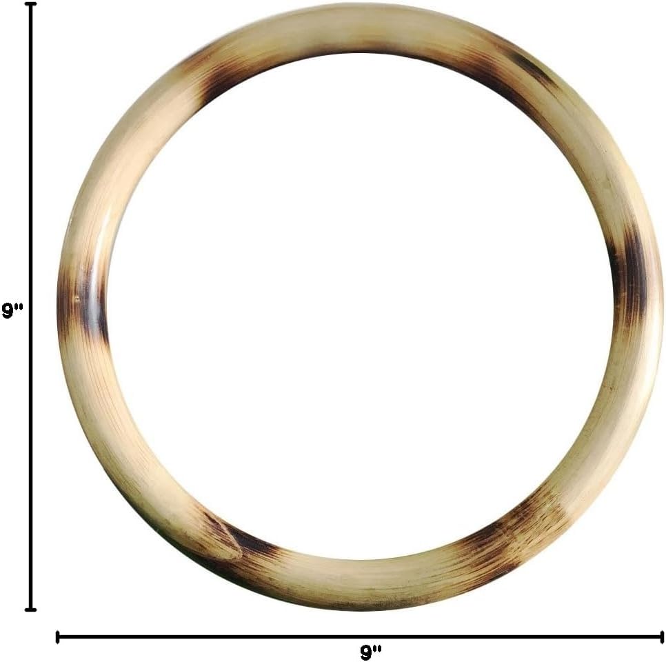 ZooBoo Wing Chun Rattan Ring - Natural Wood Rings Wing Tsun Kung Fu Wrist Hand Strength Training Equipment Yewen Sau Sticky IP Man Siu Lum Kung Fu Rings - Rattan 9 inch