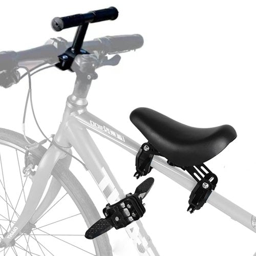 Detachable Front Mounted Kids Bike Seat with Handlebar & Foot Pedals for Children 2-5 Years, Toddler Bike Seat for Adult Bicycle, Secure & Comfortable Bike Attachment for Kids