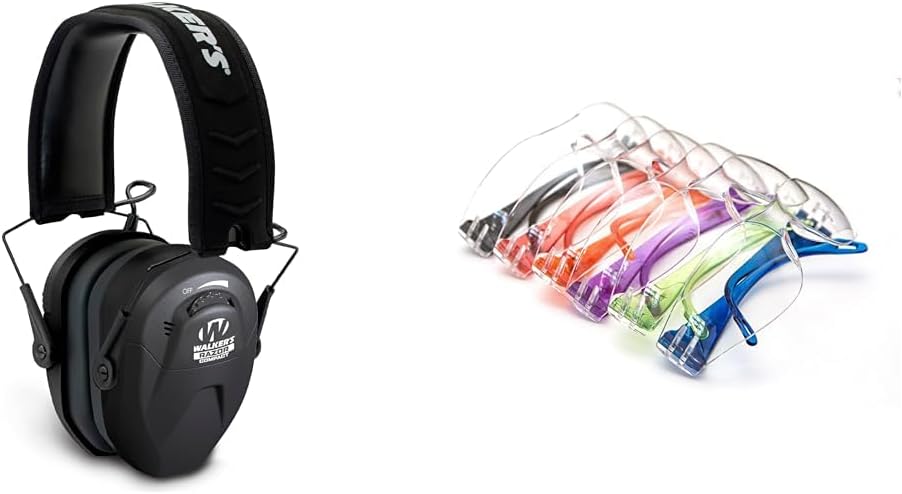 Walker's Razor Compact Electronic Youth/Women's 23dB NRR Noise-Canceling Hearing Protection Muff, 2 AAA Batteries Included
