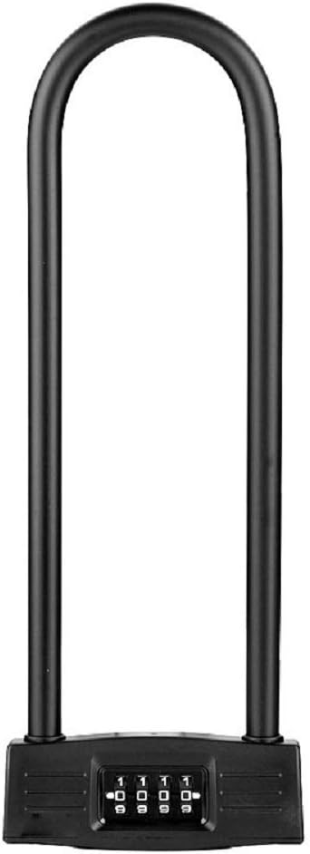 mioni 4 Digit U-Lock Motorcycle Lock/Bike Lock-resettable Combination U-Lock/D Bicycle Lock/Door Lock-, fix The Bicycle Without Carrying The Key. (Black)
