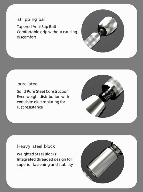 Sufeasdf Gym Core Hammer Club Bell Silver Steel Club Bell Pure Steel Adjustable Fitness Fat Loss Exercise Equipment (8—14KG)