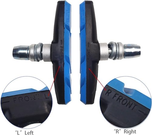 2 Pairs (4 Pieces) MTB Bike Cycle Bicycle Rubber V-Brake Pads No-Noise No-Skid, 70mm