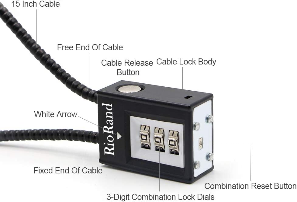 RioRand Trigger Lock 3 Digit Combination 15 Inch Gun Cable Lock
