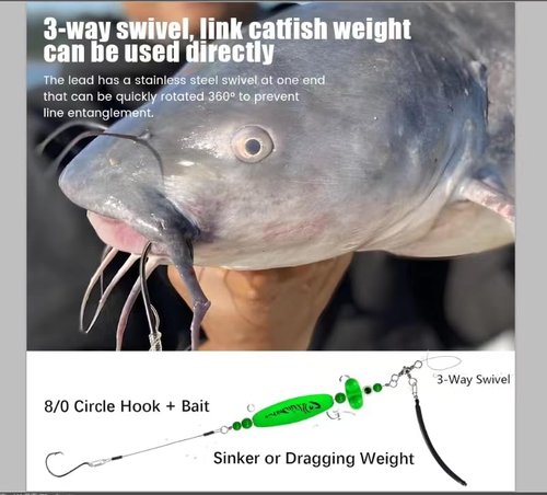 YOTO Santee Cooper Rig, Catfish Rig for Bank Fishing, Catfishing Tackle Rattler Floats, Chunky Rigs Catfish Equipment