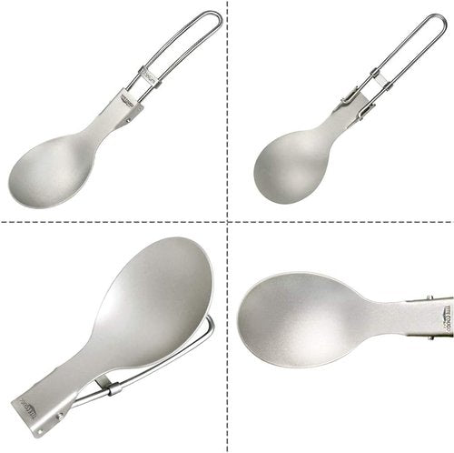 GADIEMKENSD Ultralight Outdoor Titanium ladle Healthy Camping Scoop Folding Spoon 18g