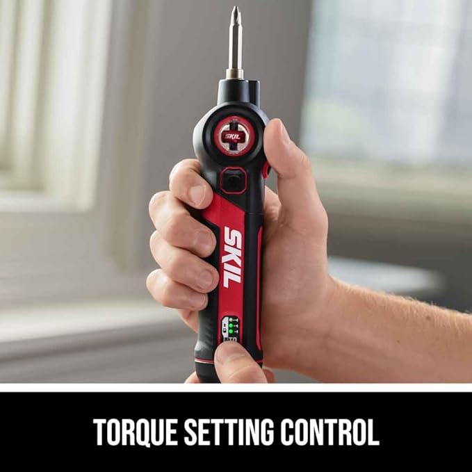SKIL Twist 2.0 Rechargeable 4V Screwdriver with Pivoting Head, Torque Setting, USB-C Charging Cable & 2PC Bit Set-SD5619-01