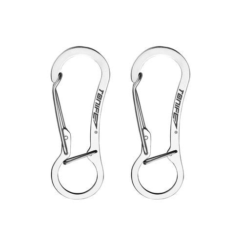 TONIFE Carabiner Clip 2-Pack, Stainless Steel Carabiner Keychain, Spring Snap Hook for Dog Leash and Key Ring (MT2803 Polishing*2)