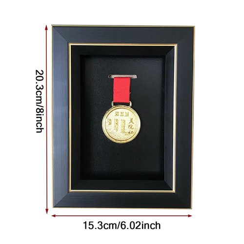 Medal Display-Medal Display Box-3D Medal Box Photo Frame Marathon Medal Display Stand, Triathlon, Football Gymnastics, All Sports Medal Badge (8*6in) (8*6in)