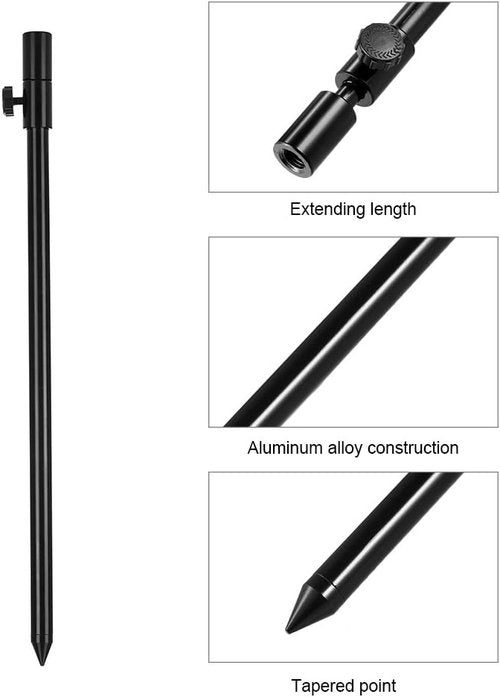 Lixada 34-56cm/48-75cm Extending Aluminum Alloy Fishing Bankstick Adjustable Carp Fishing Bank Stick Fishing Rod Pod Rest for Bite Alarm