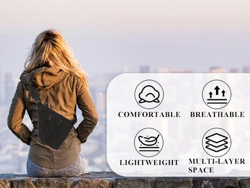 VANNMESTER Anti-theft Travel Bag Small Sling Backpack for Men Women Personal Pocket Bag Crossboby Bag Backpack with Adjustable Shoulder Strap