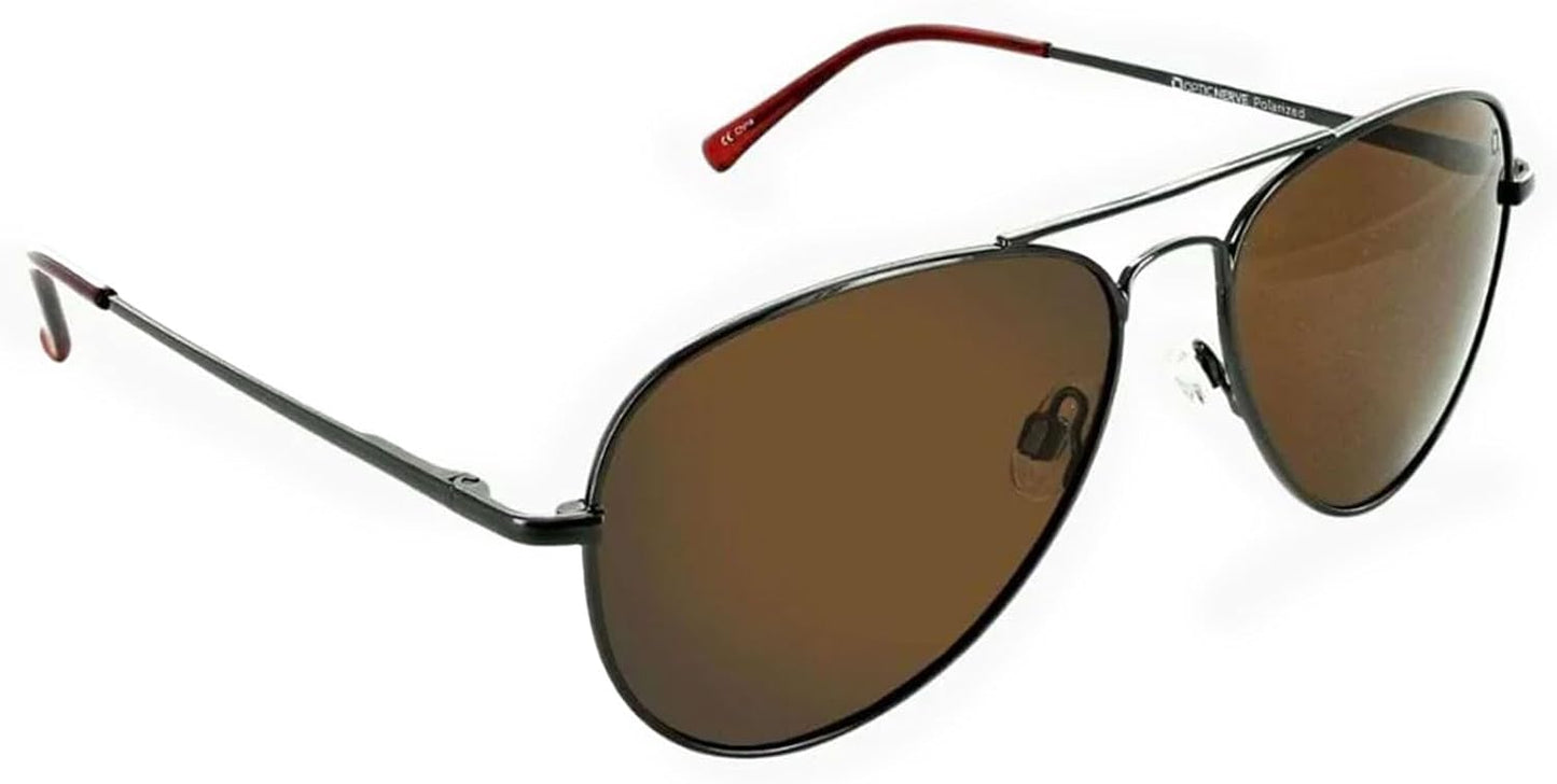 Optic Nerve Estrada Polarized Aviator Sunglasses – Lightweight Classic Frame, UV Protection, Anti-Glare – Unisex Fit