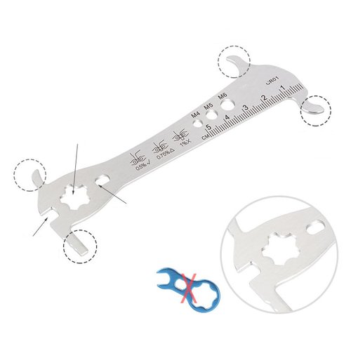 HOUSON 6-in-1 chain gauge, cycling chain gauge bicycle chain multi-tool bicycle repair tool for road bike MTB