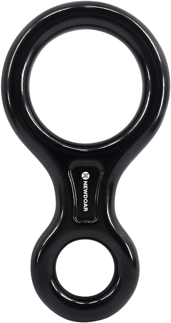 NewDoar Climbing Gear Downhill Equipment, Descender Rappel Rock Climbing Descending Belaying Equipment Rescue Figure 8 Descender Rigging Plate 35KN for Climbing Belaying and Rappeling Device
