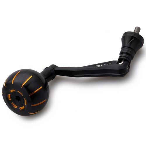 HEIGHTEN Fishing Spinning Reel Handle for Penn Spinfisher VI VII/Slammer III IV/Battle II III/Pursuit III IV/Fierce II III IV (Black & Gold - 60mm Handle 38mm Knob, for Size 1000-4500) (0893)