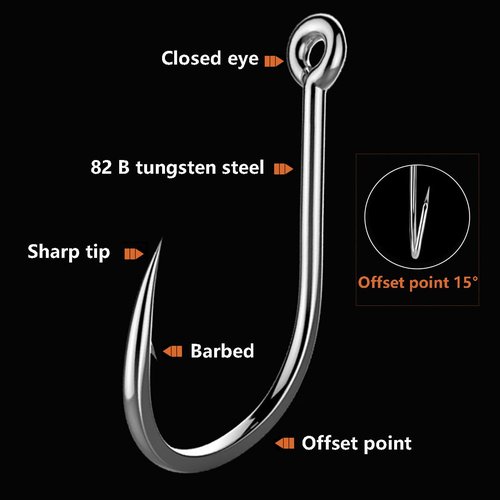 AMHDV 300Pcs/ 500Pcs/ 1000Pcs Small Fishing Hooks, 10 Different Sizes Tiny Fish Hook Set for Freshwater (300pcs (2# to 20#))